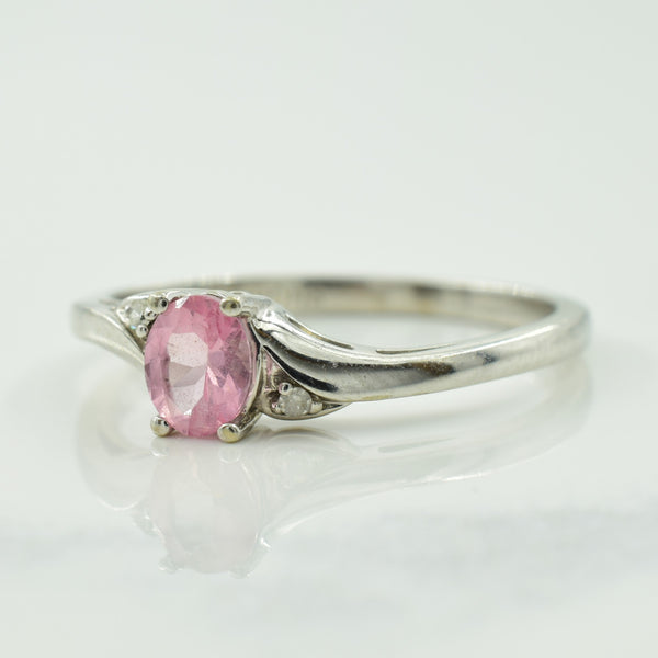 Pink Tourmaline & Diamond Ring | 0.33ct, 0.01ctw | SZ 6.75 |