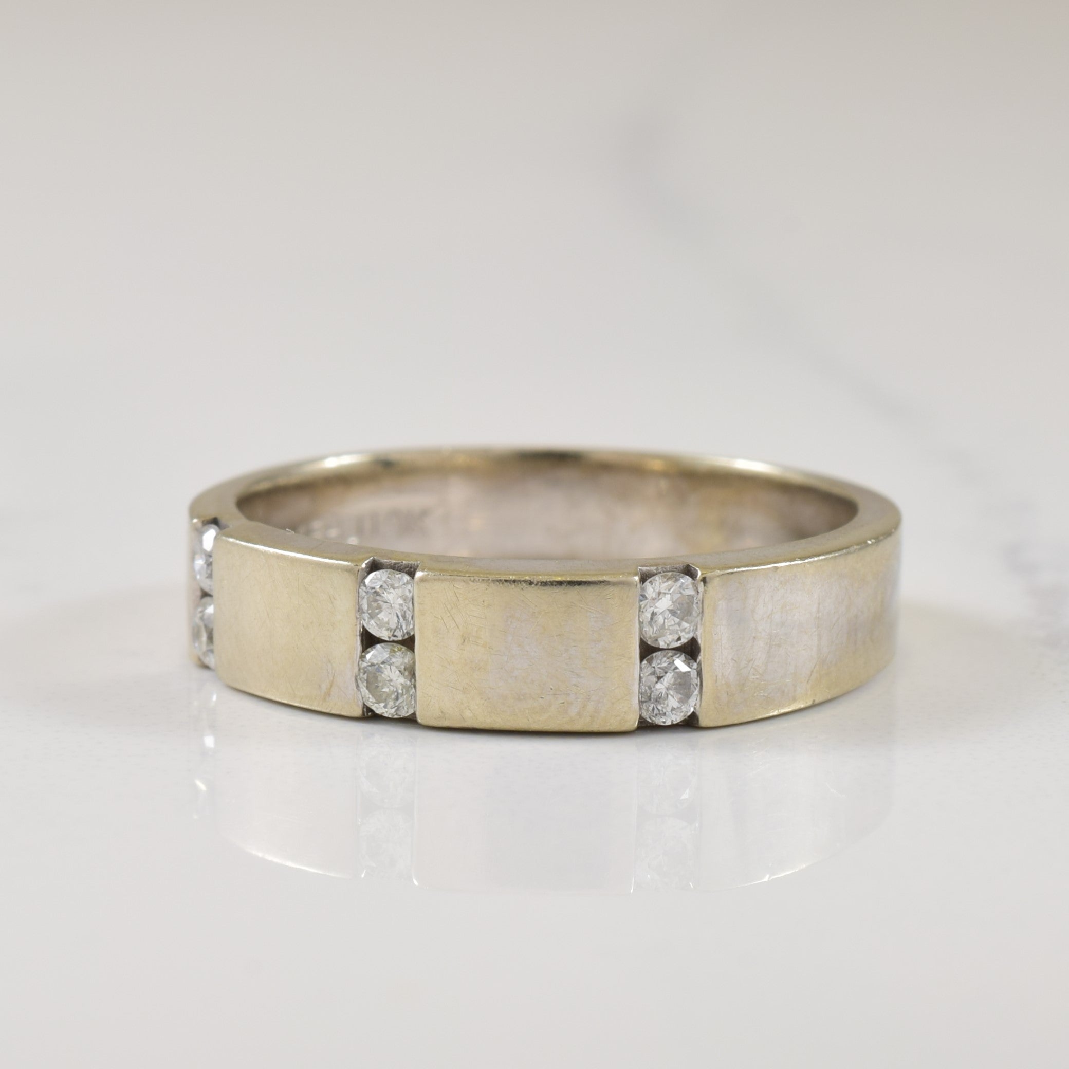 Triple Column Channel Set Diamond Ring | 0.18ctw | SZ 8.25 |