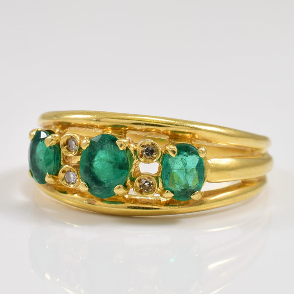 Emerald & Diamond Ring | 0.85ctw, 0.04ctw | SZ 9.25 |