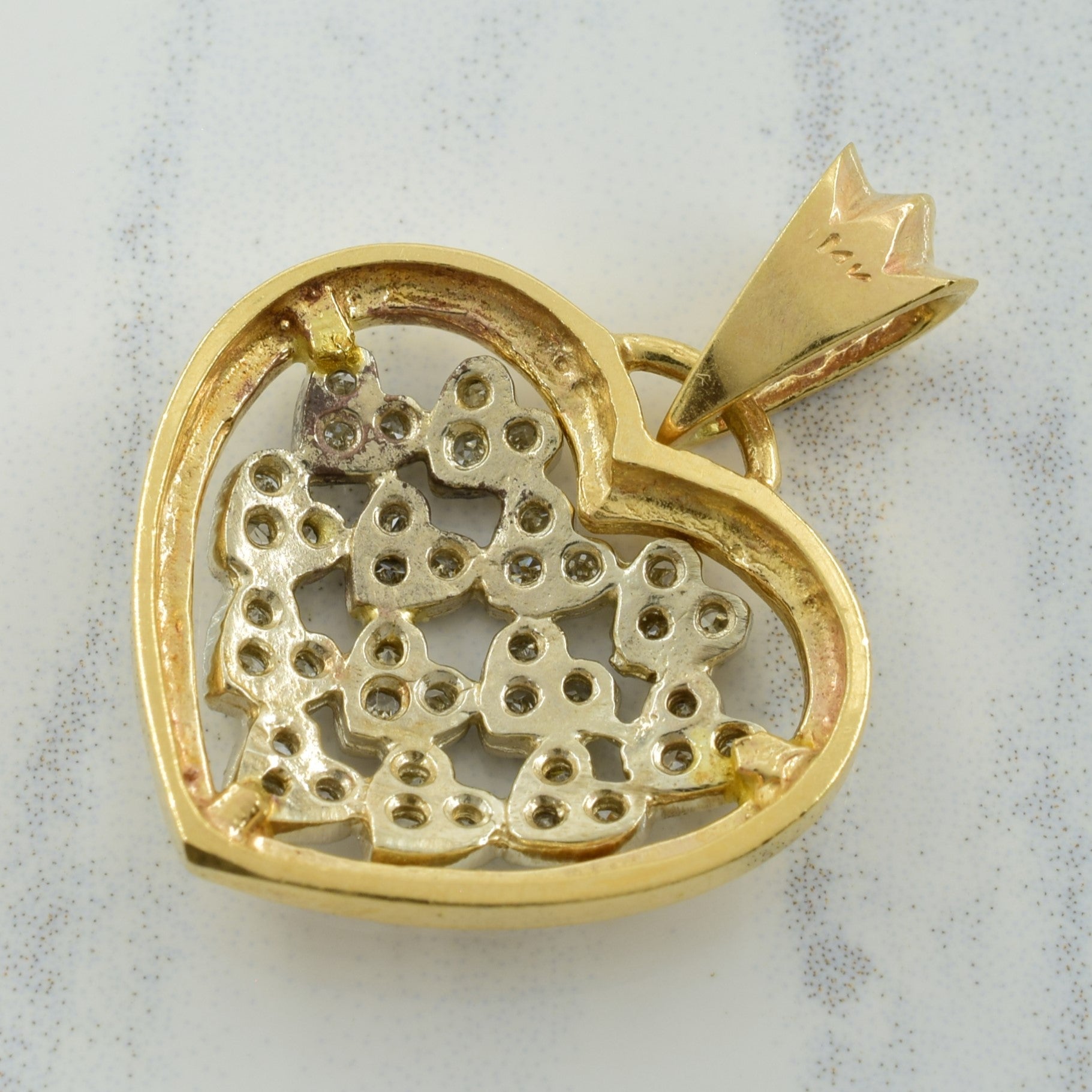 Two Tone Diamond Heart Pendant | 0.40ctw |