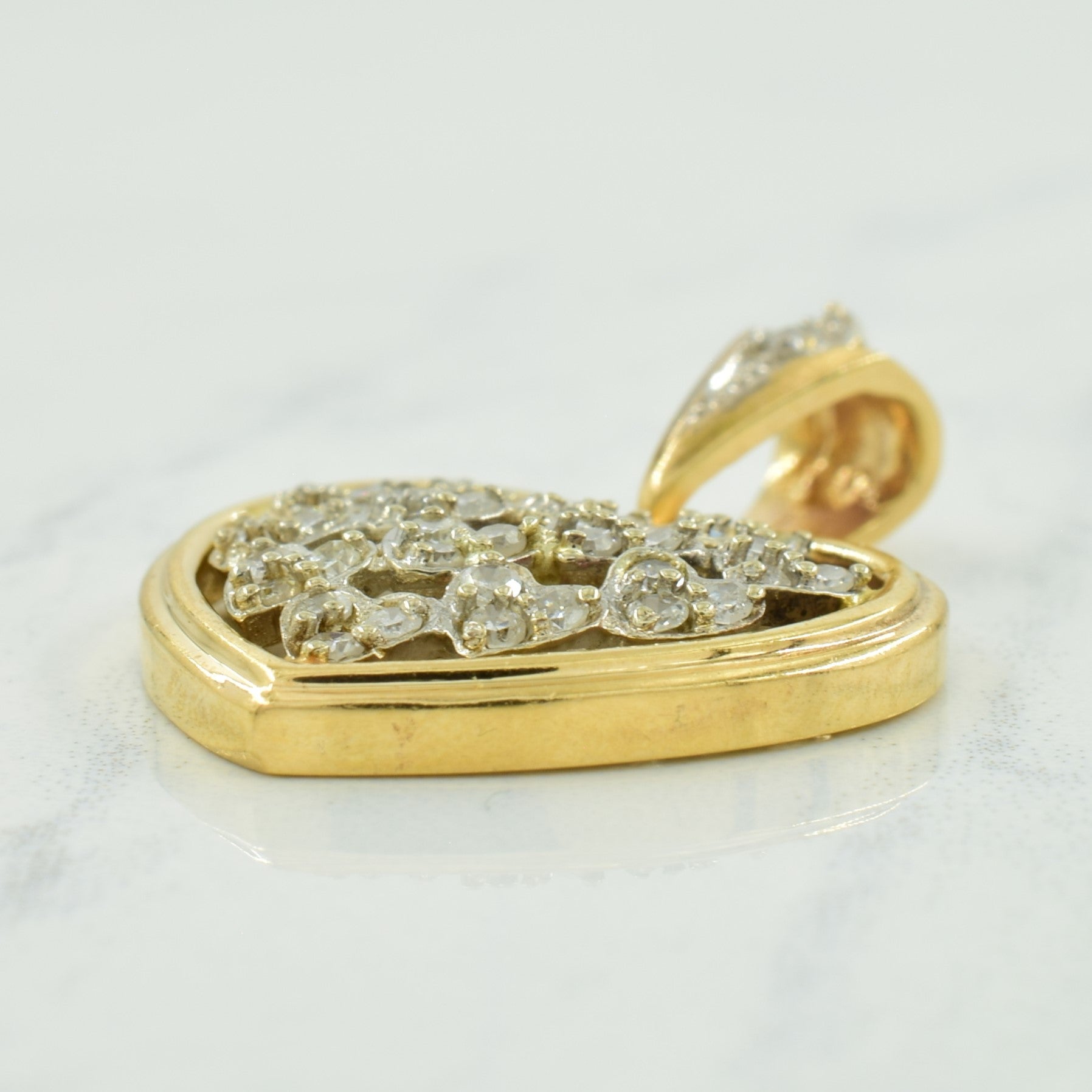 Two Tone Diamond Heart Pendant | 0.40ctw |