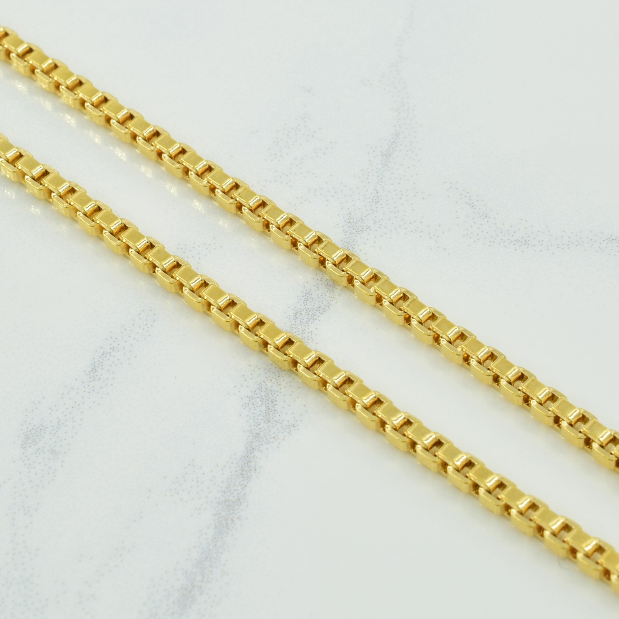 Vintage Italian 18k Yellow Gold Box Chain | 24" |