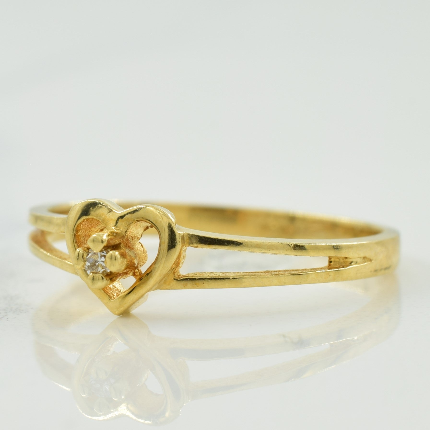 Single Stone Diamond Heart Ring | 0.01ct | SZ 5.25 |