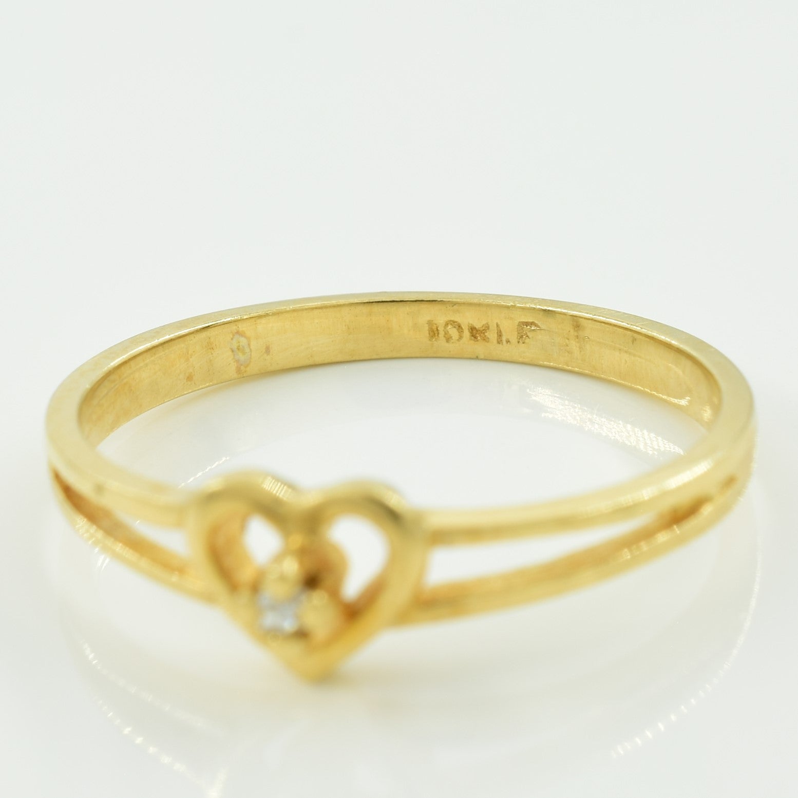 Single Stone Diamond Heart Ring | 0.01ct | SZ 5.25 |