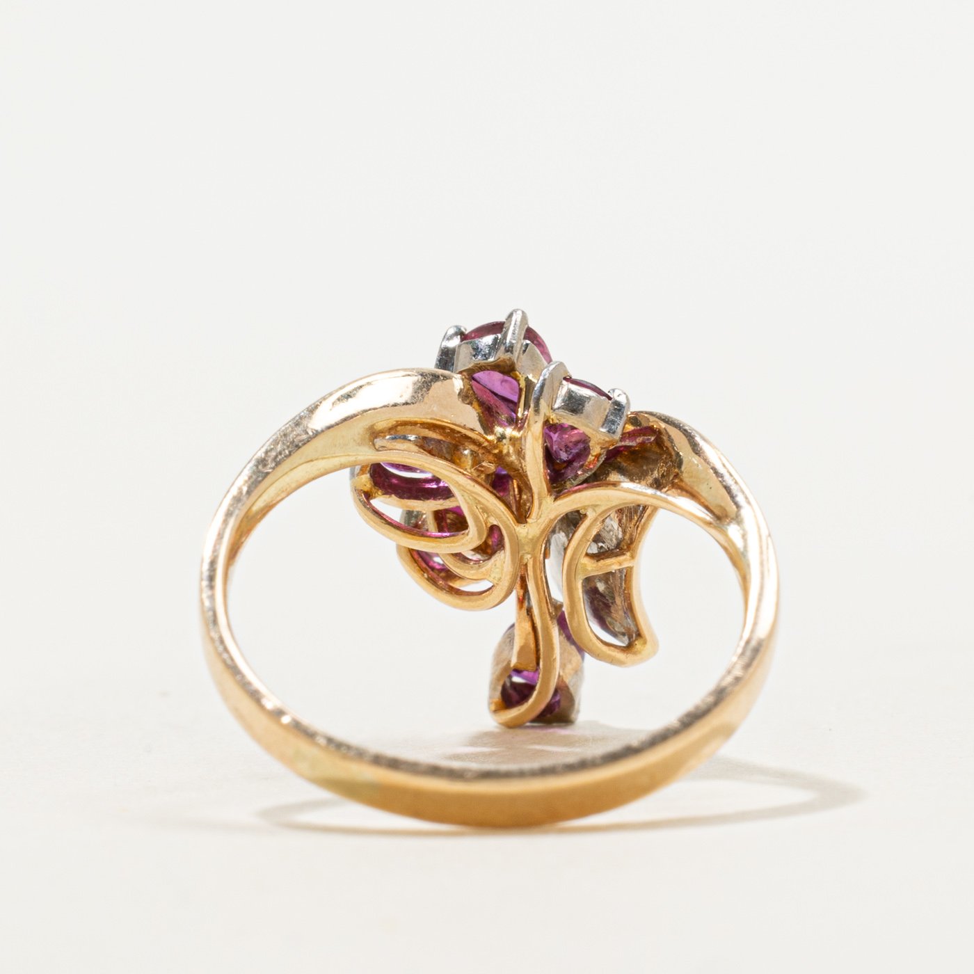 14K Ring with Diamond Accents with Ruby