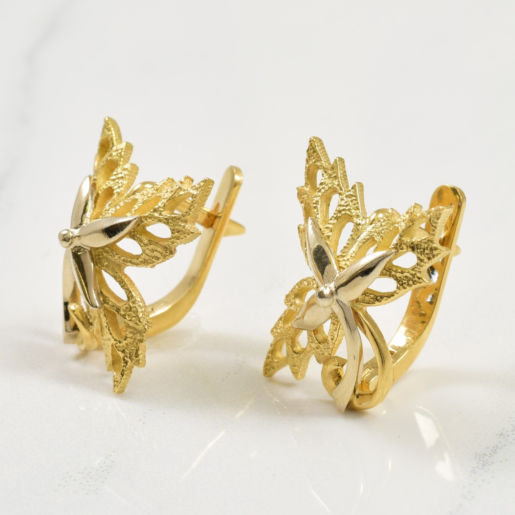 18k Two Tone Earrings |