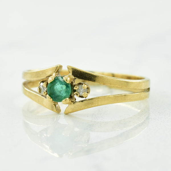 Emerald & Diamond Ring | 0.13ct, 0.02ctw | SZ 4.75 |