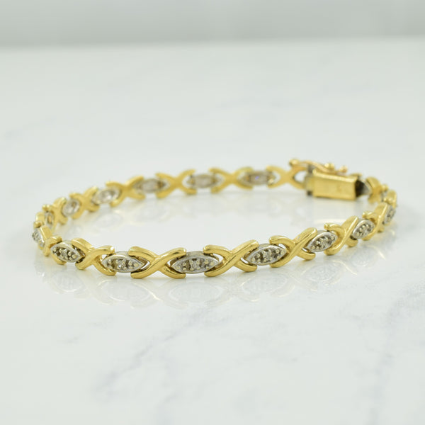 XO Diamond Bracelet | 0.16ctw | 6.75
