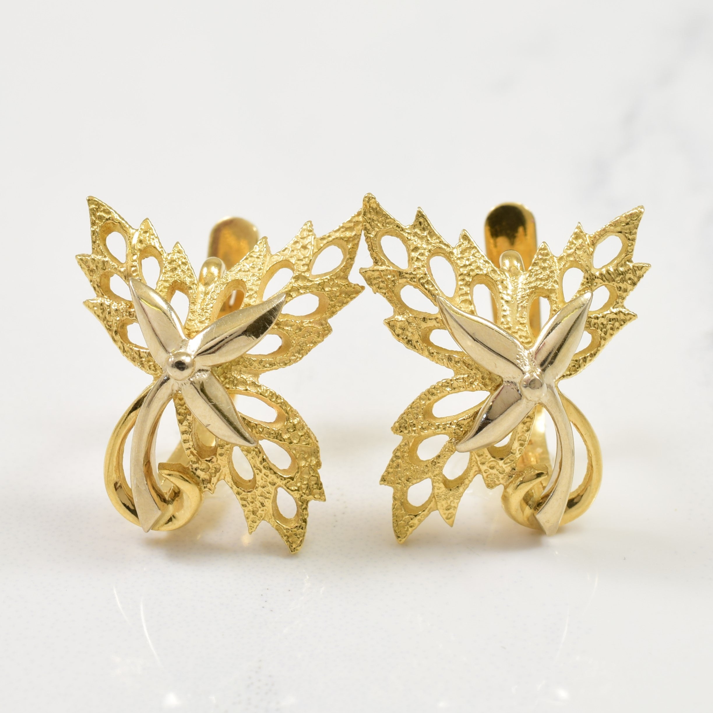 18k Two Tone Earrings |