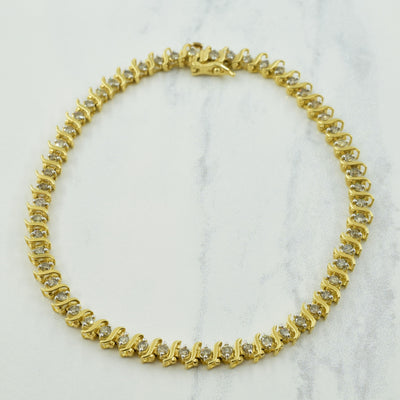 Diamond Yellow Gold 10k Bracelet | 2.00ctw | 8