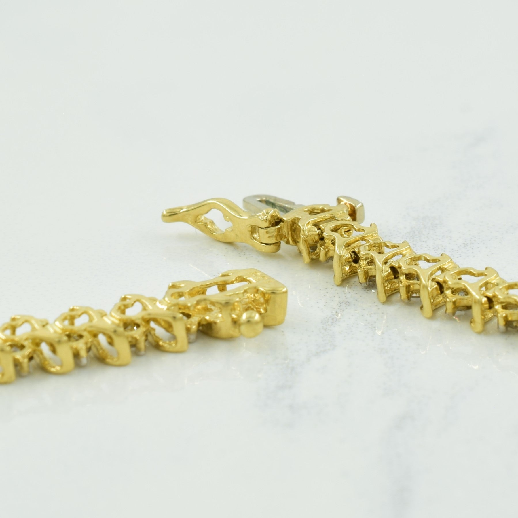 Diamond Yellow Gold 10k Bracelet | 2.00ctw | 8" |