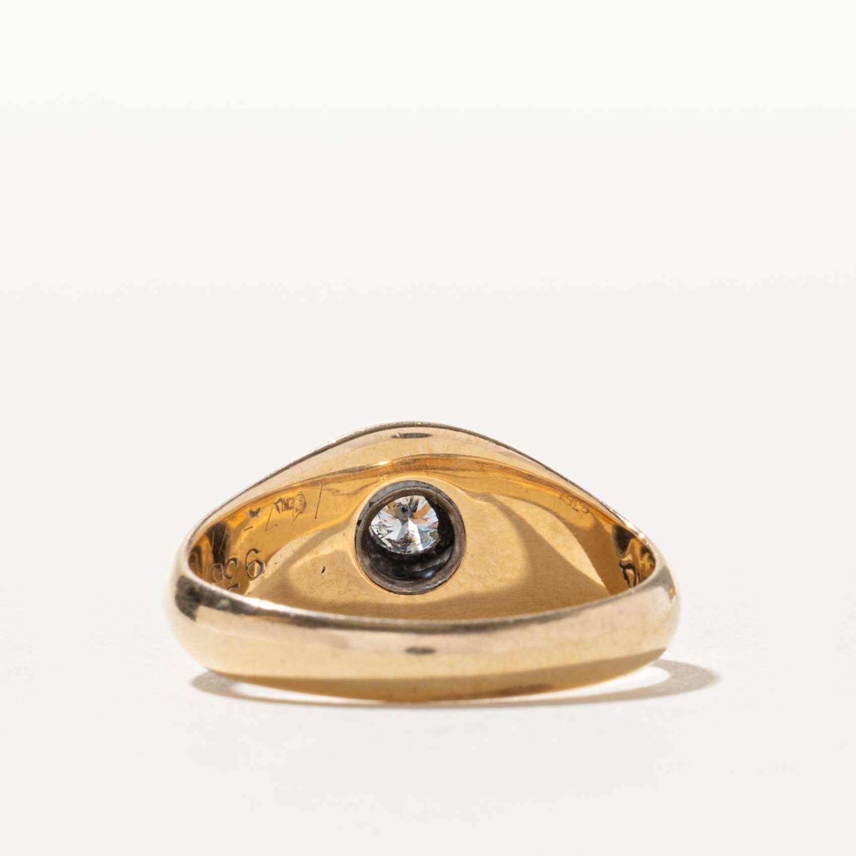 10k Bezel Set Diamond Eye Dome Ring | 0.35ct | SZ 9.5