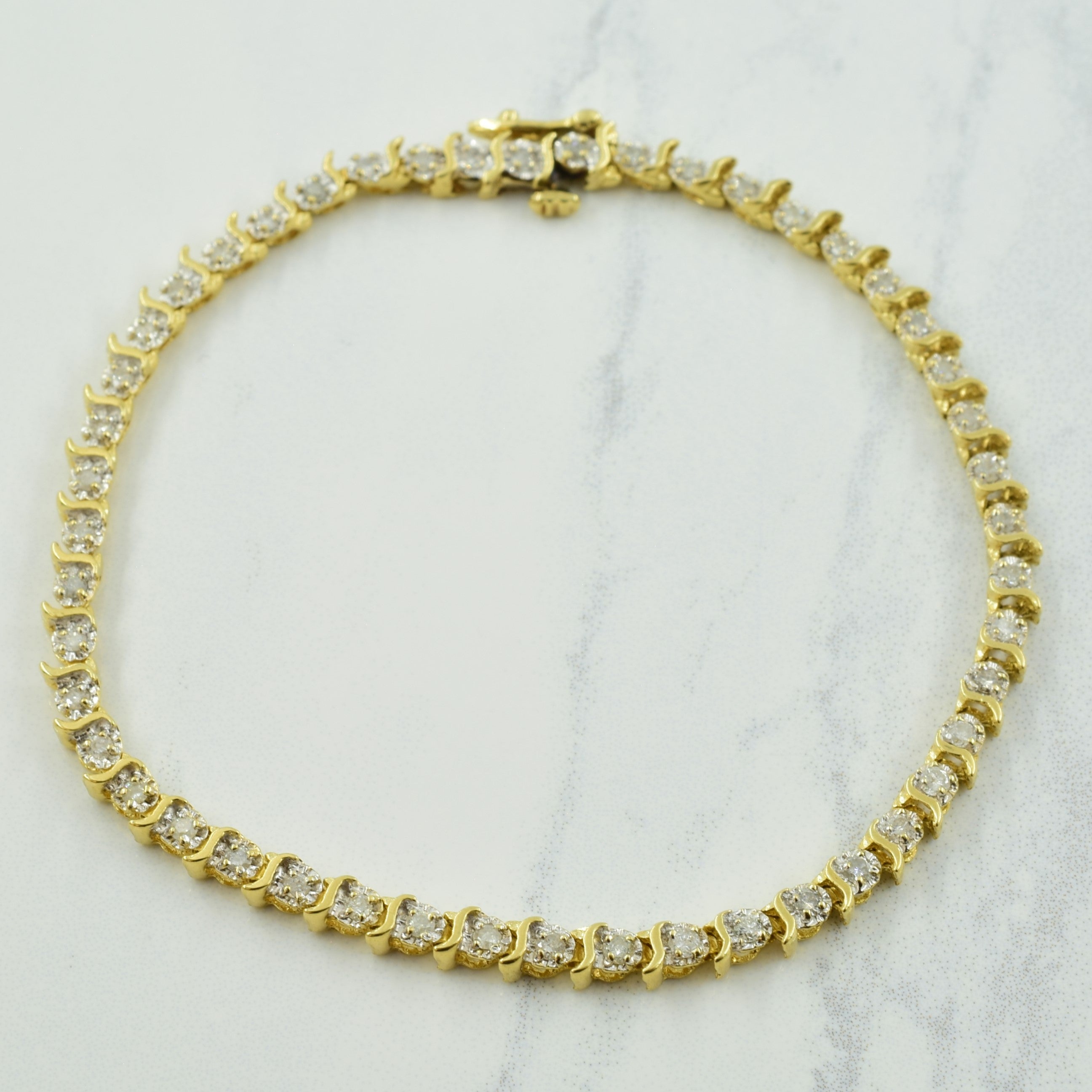 Diamond Tennis 14K Yellow Gold Bracelet | 1.20ctw | 7.5" |