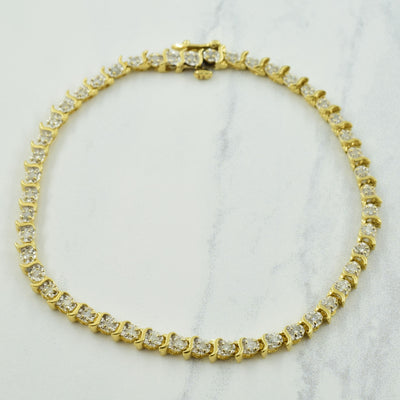 Diamond Tennis 14K Yellow Gold Bracelet | 1.20ctw | 7.5