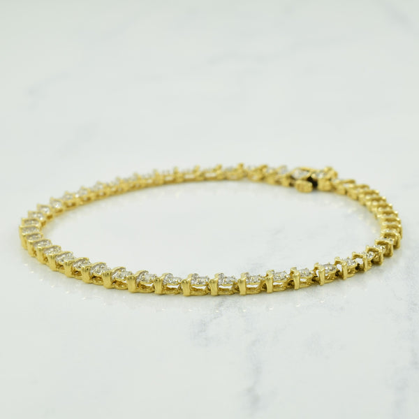 Diamond Tennis 14K Yellow Gold Bracelet | 1.20ctw | 7.5