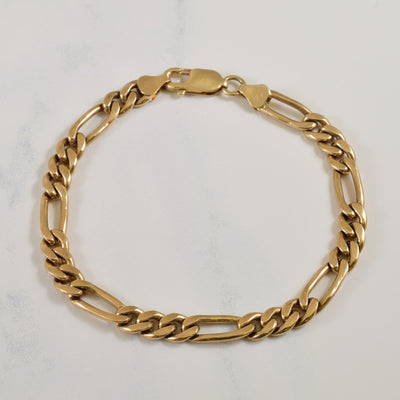 10k Yellow Gold Figaro Bracelet | 7.00