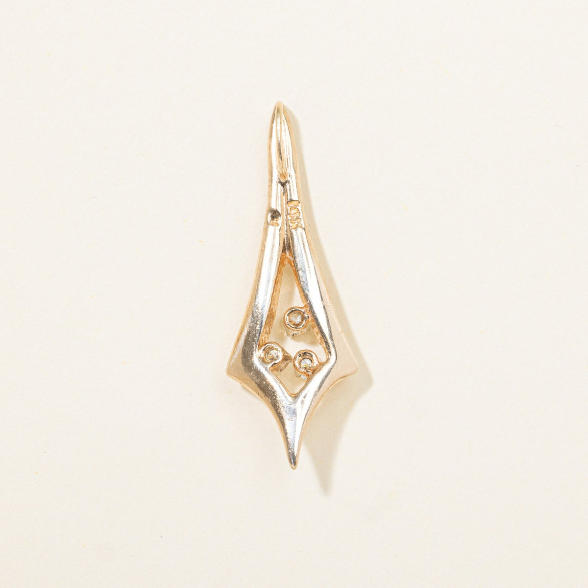 14k Scattered Diamond Geometric Pendant | 0.16ctw