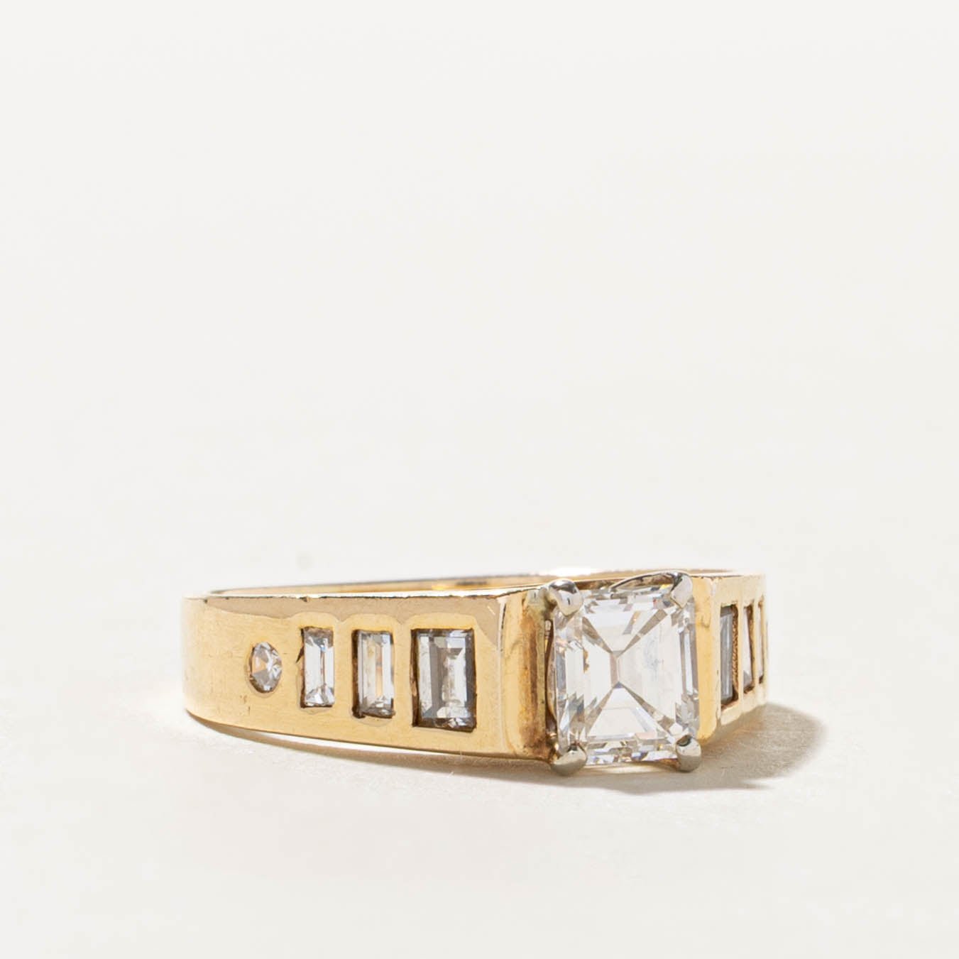 14k Flush Set Diamond Geometric Ring | 1.04ctw | SZ 6.25