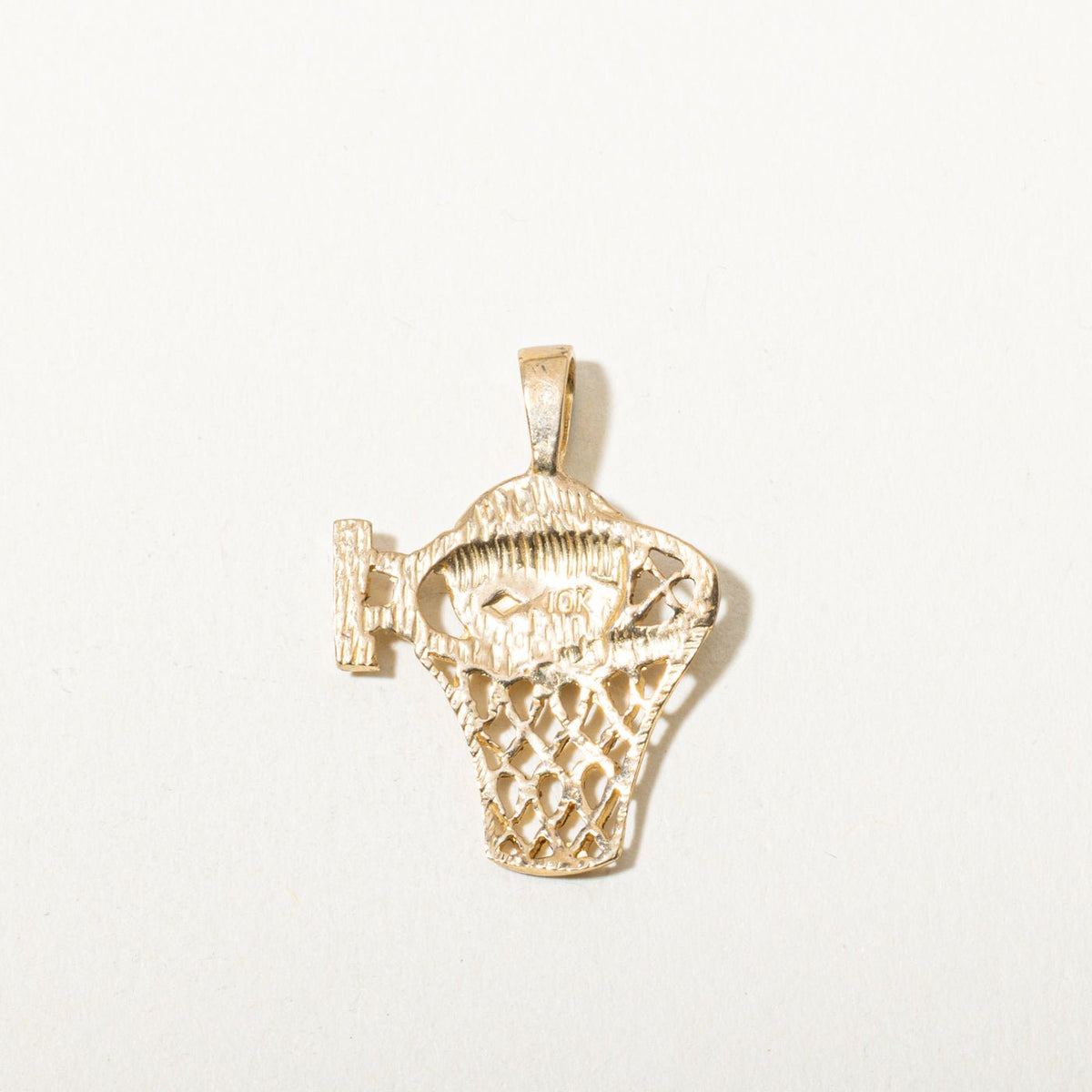 10k Yellow Gold Openwork Basketball Hoop Charm