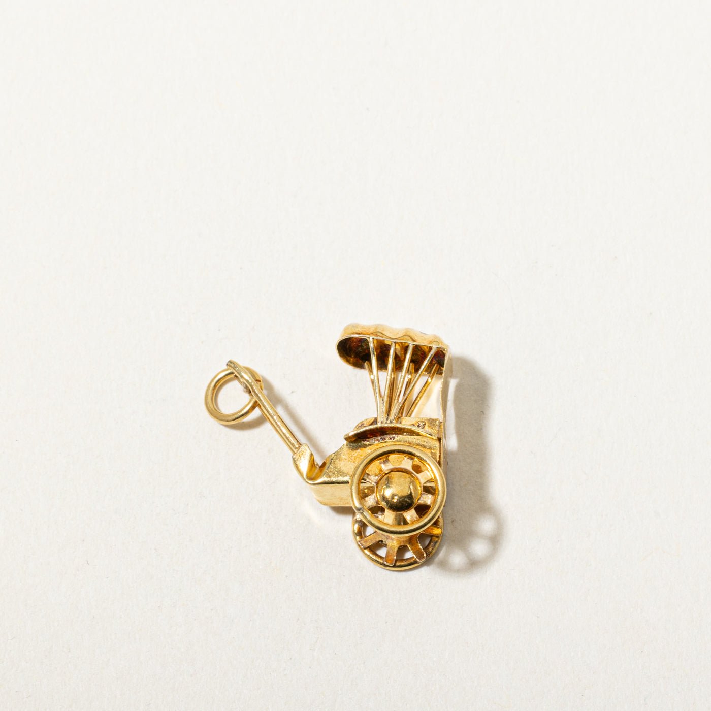 14k Yellow Gold Openwork Rickshaw Charm