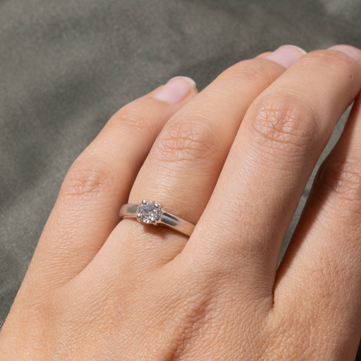 14k Solitaire Canadian Diamond Engagement Ring | 0.38ct | SZ 5