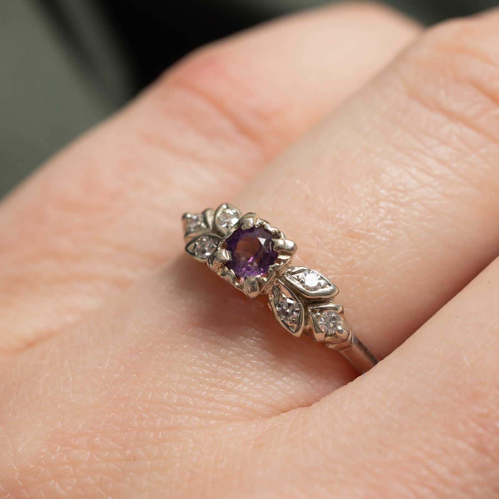 Amethyst & Diamond Ring | 0.18ct, 0.06ctw | SZ 5.75 |