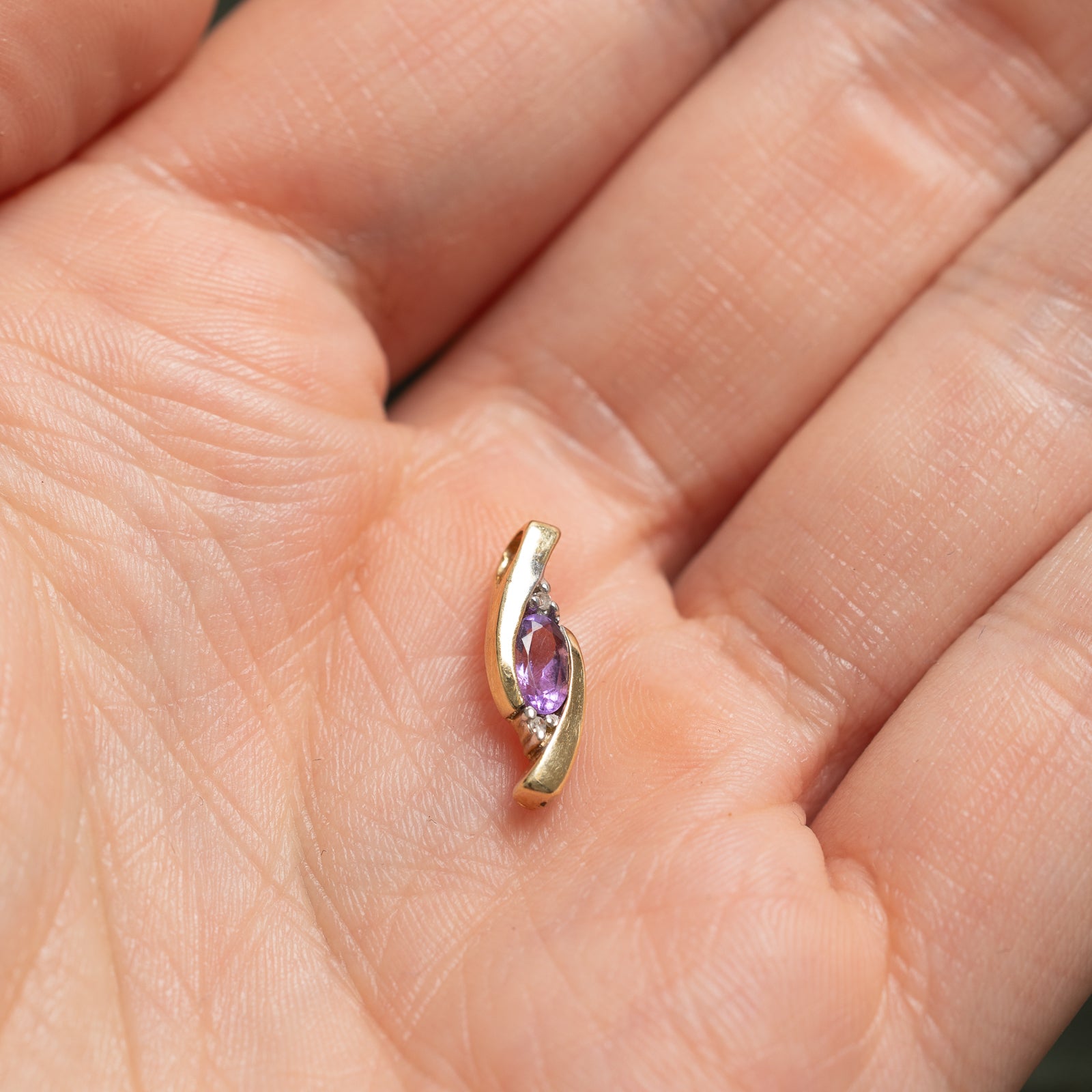 Amethyst & Diamond Pendant | 0.18ct, 0.005ctw |