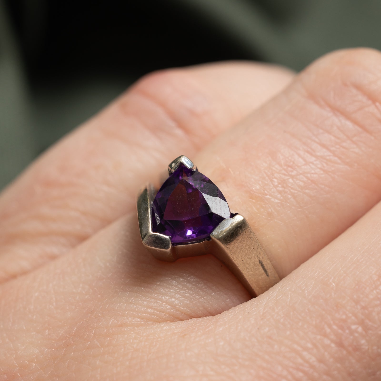 Trilliant Cut Amethyst Ring | 1.25ct | SZ 4.25 |