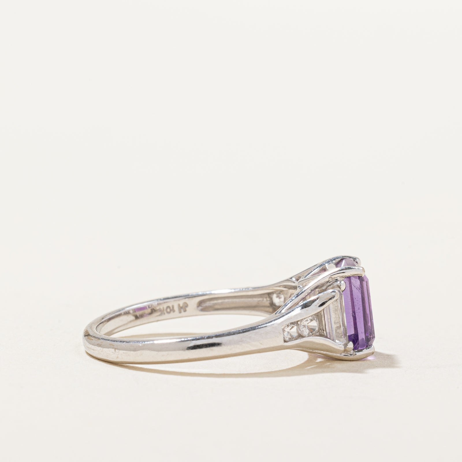 Three Stone Amethyst & Sapphire Ring | 1.50ct, 0.60ctw | SZ 7 |