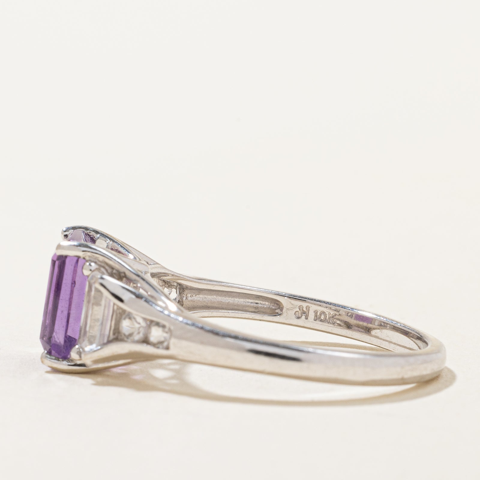 Three Stone Amethyst & Sapphire Ring | 1.50ct, 0.60ctw | SZ 7 |