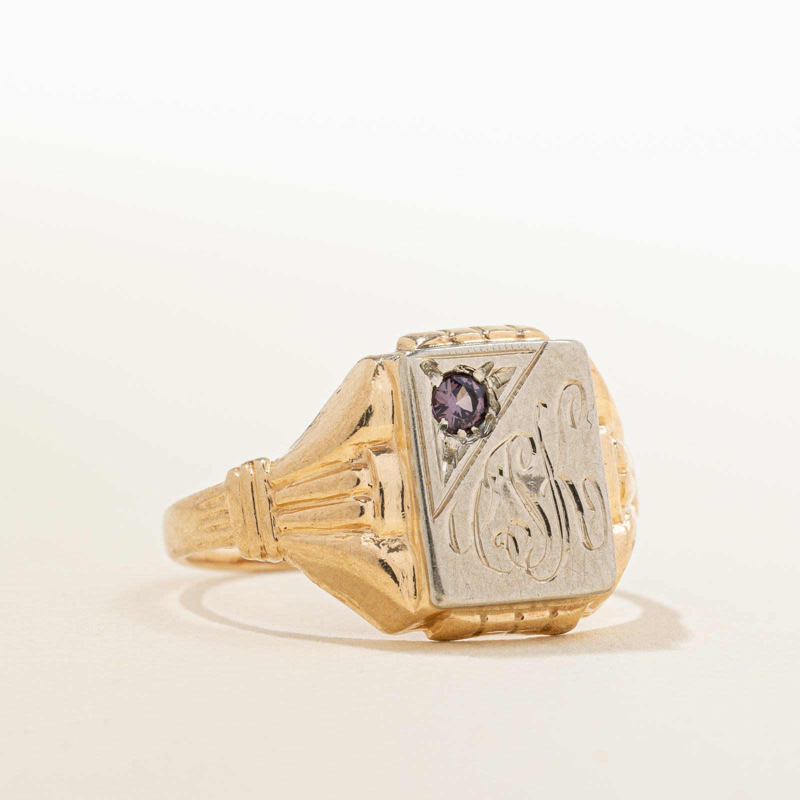 Ornate "CSK" Initial Signet Ring | SZ 4.5 |