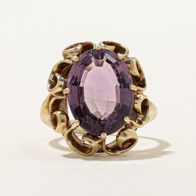 Amethyst Ornate Cocktail Ring | 5.30ct | SZ 7.25 |