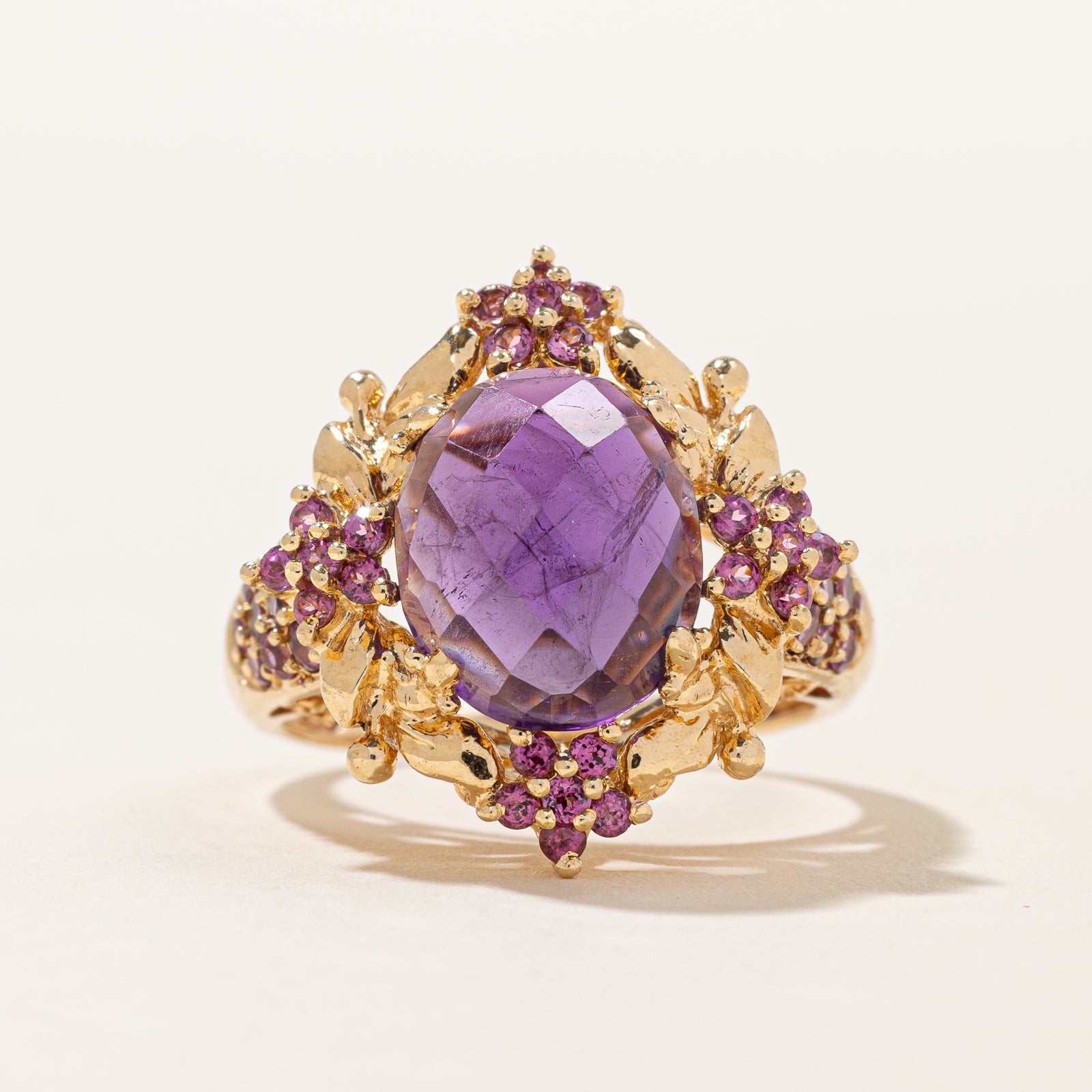 Vintage Amethyst Cocktail Ring | 5.00ct, 0.70ctw | SZ 8 |