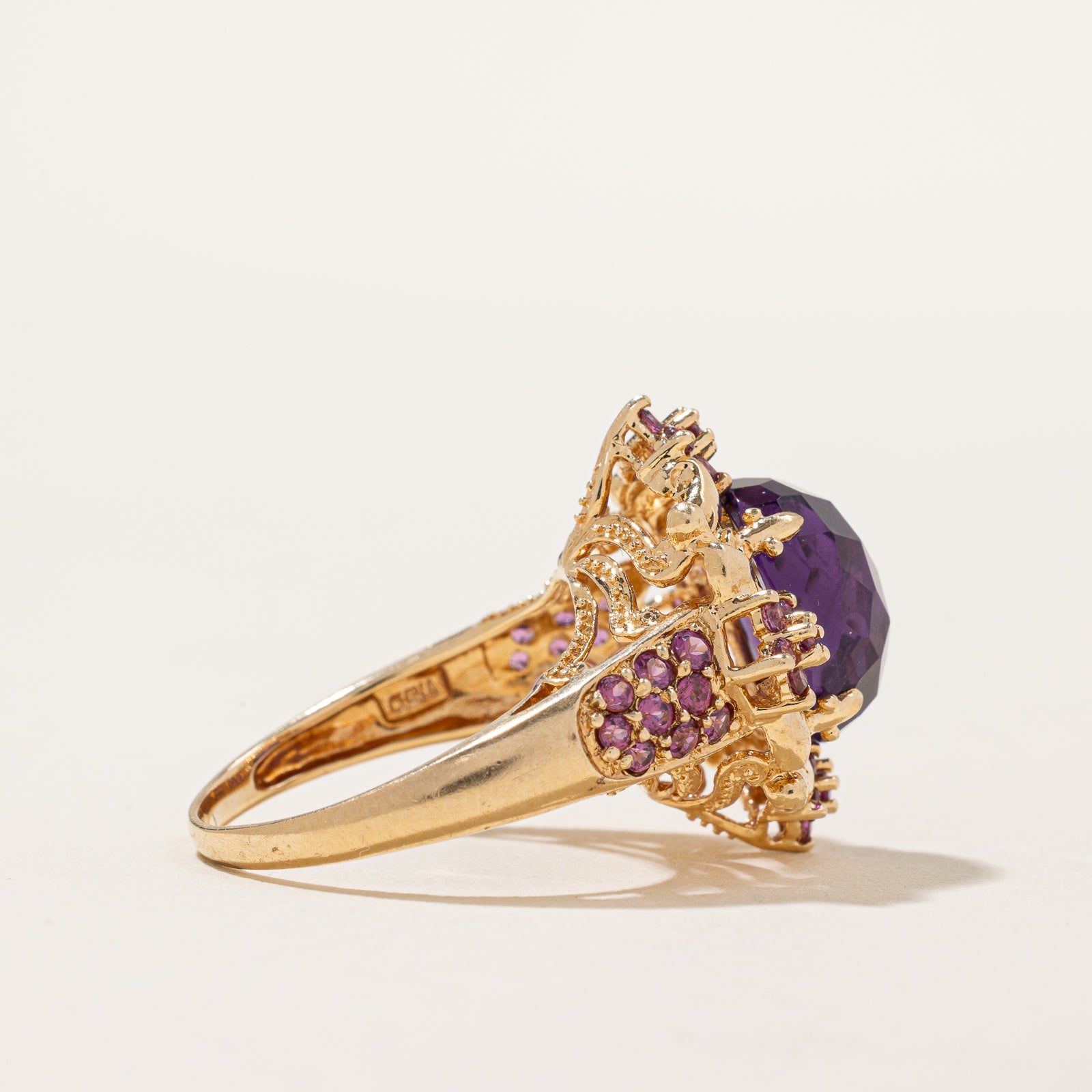 Vintage Amethyst Cocktail Ring | 5.00ct, 0.70ctw | SZ 8 |