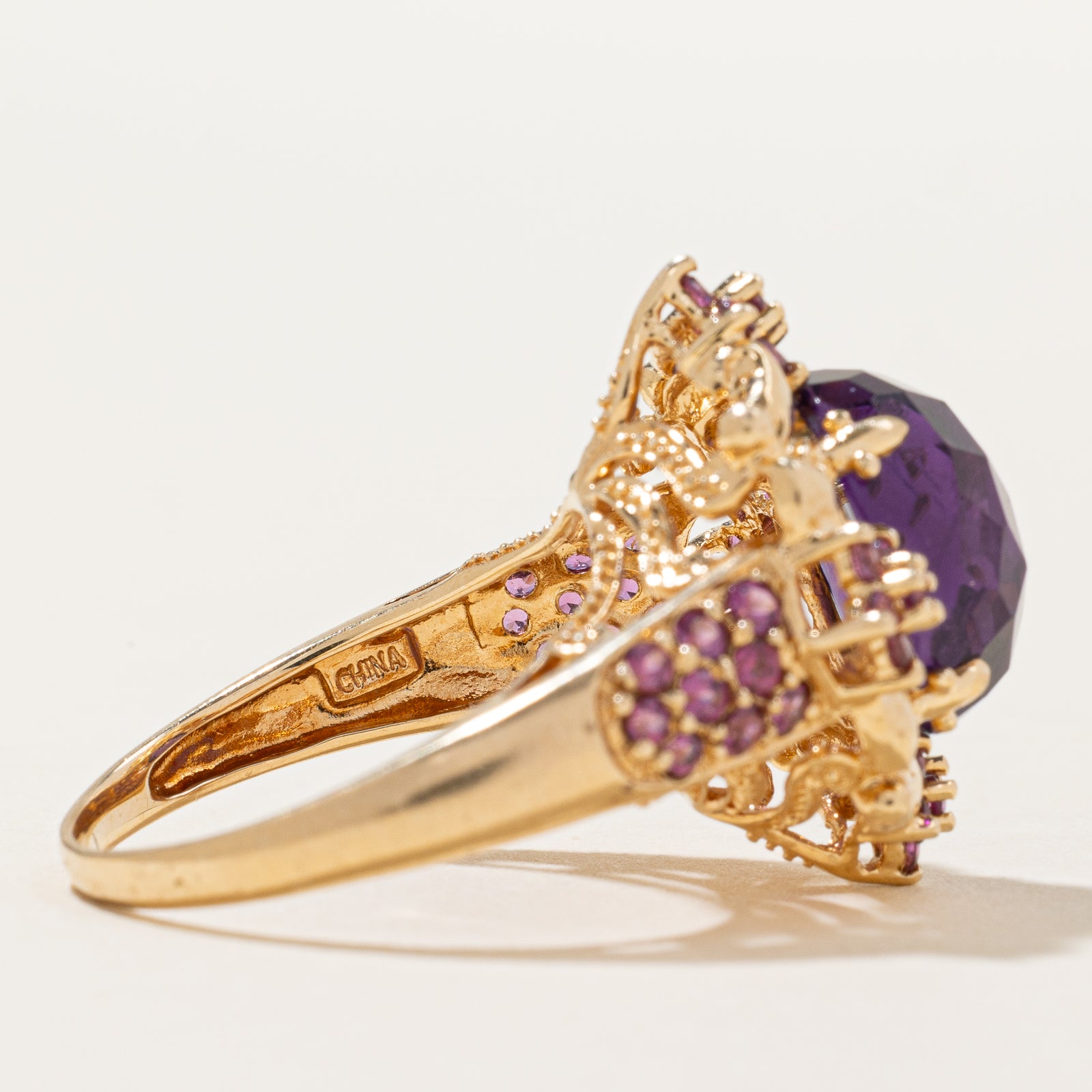 Vintage Amethyst Cocktail Ring | 5.00ct, 0.70ctw | SZ 8 |