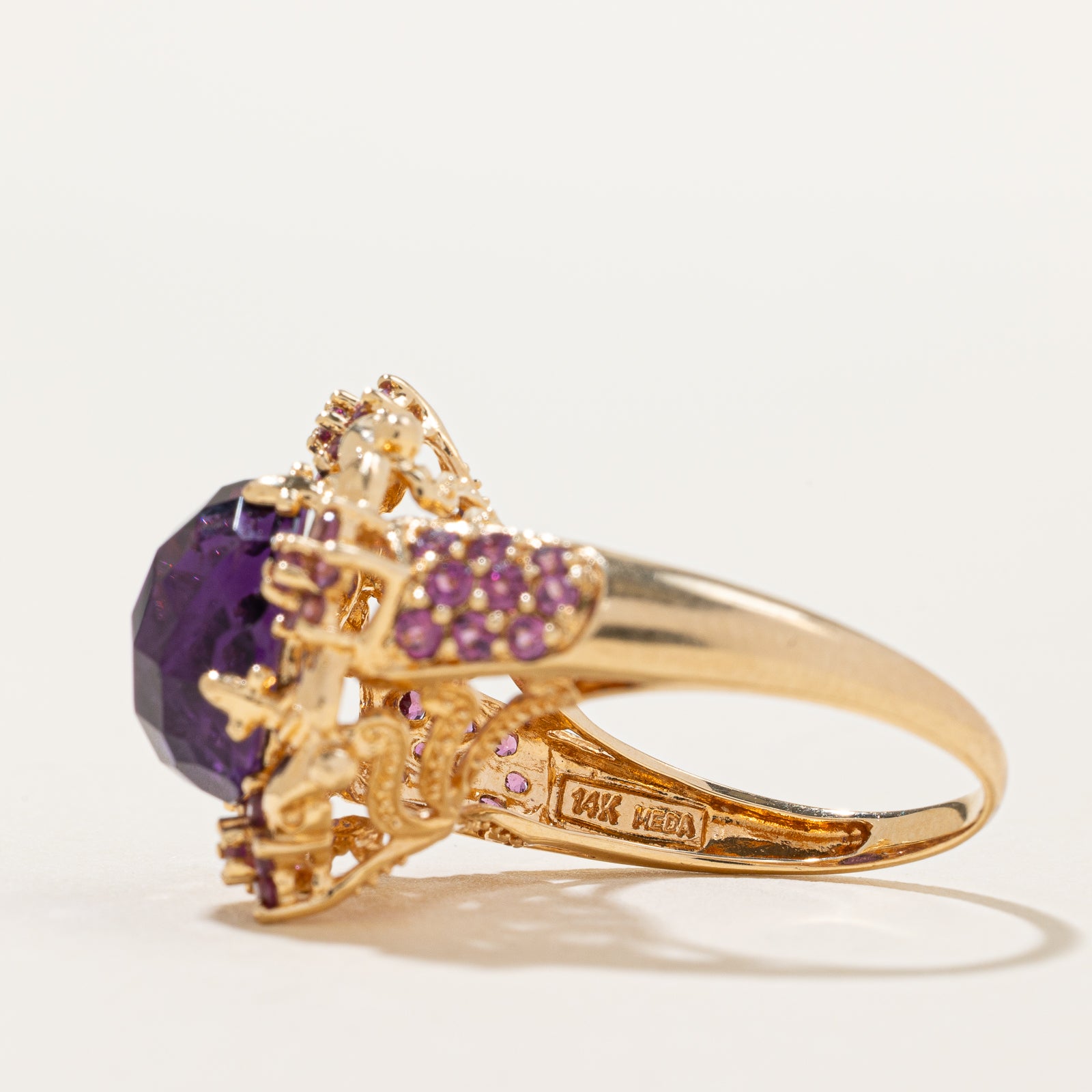 Vintage Amethyst Cocktail Ring | 5.00ct, 0.70ctw | SZ 8 |