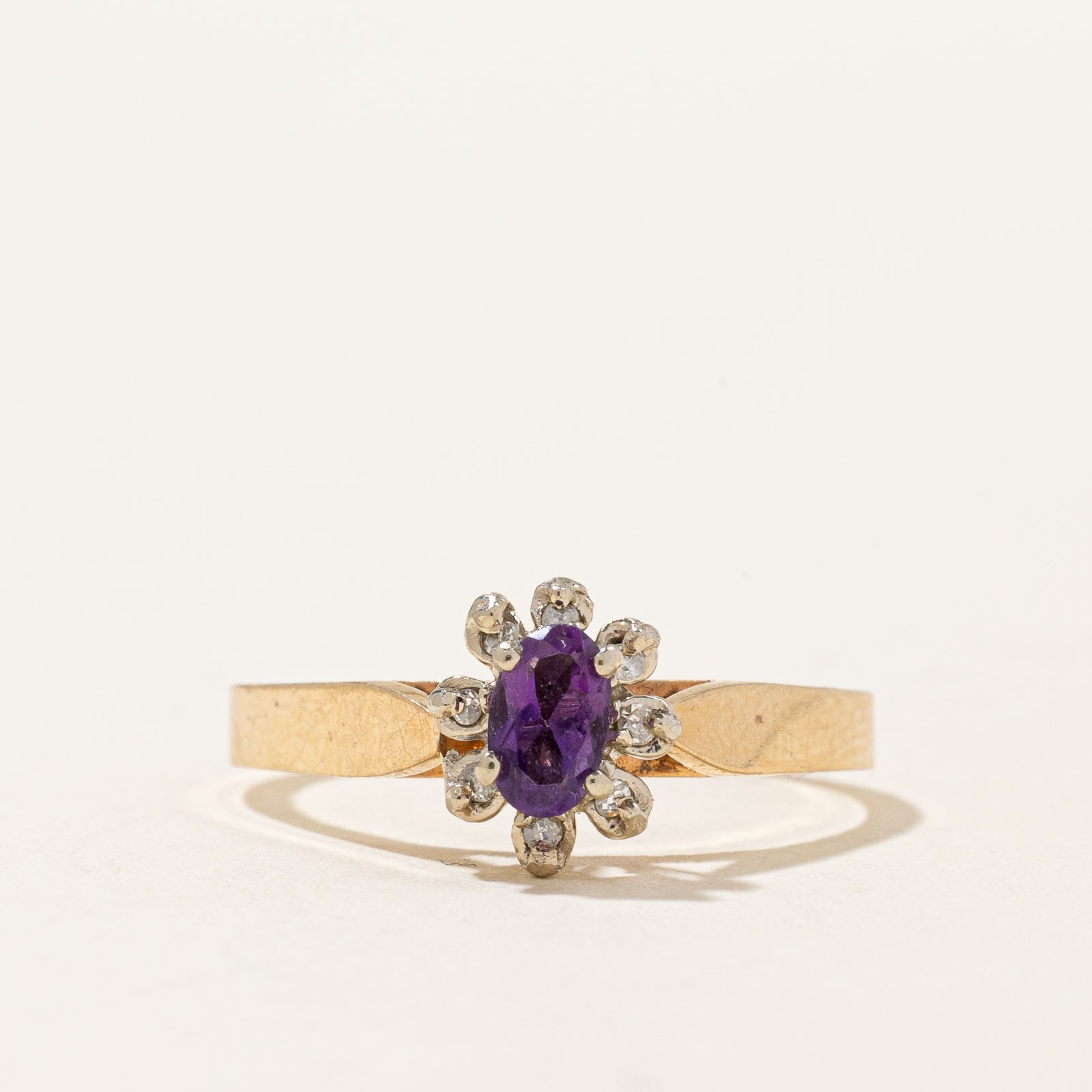 Amethyst & Diamond Open Halo Ring | 0.12ct, 0.04ctw | SZ 5.75 |
