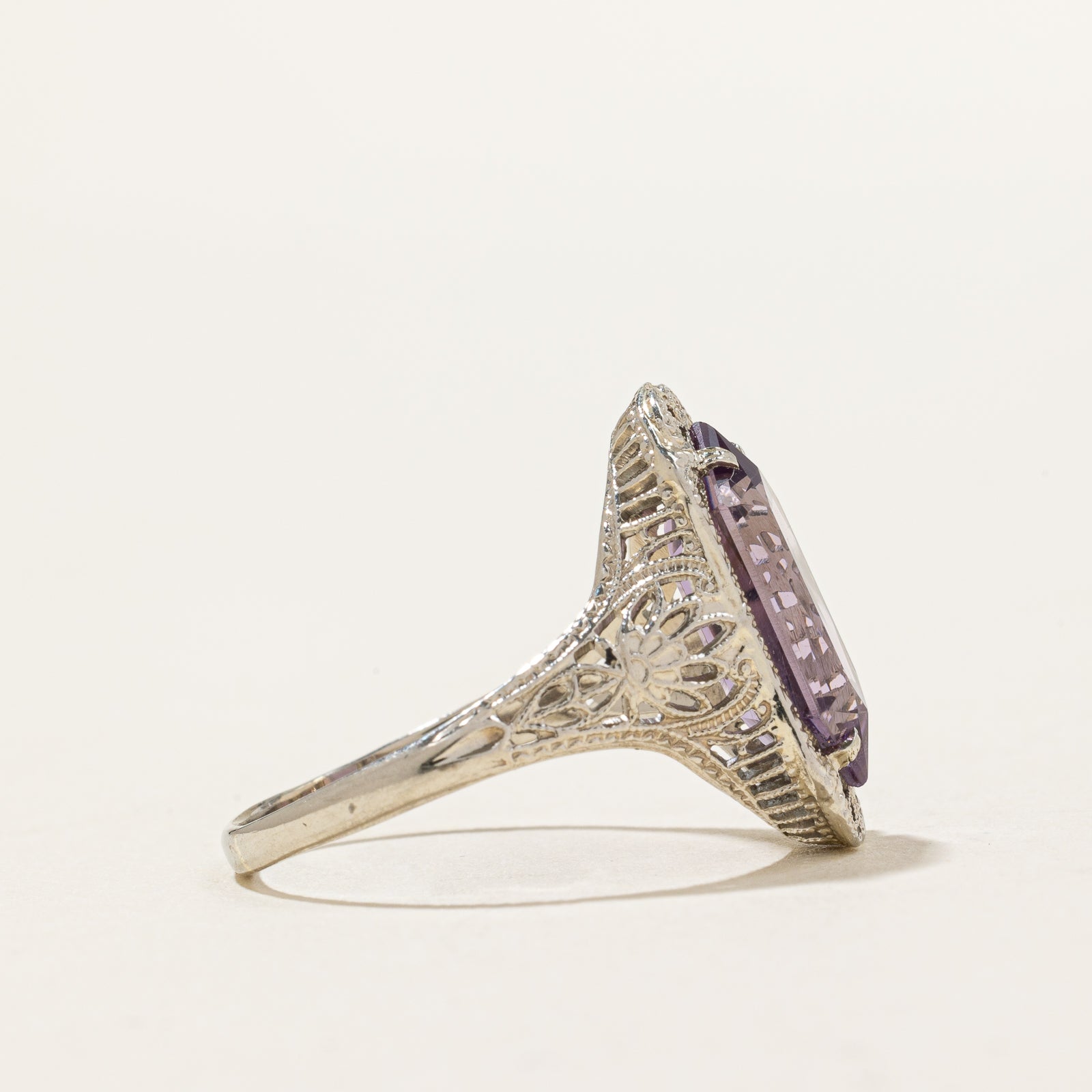 Bague vintage en améthyste filigranée | 2,00 ct | Taille 7,25 | 