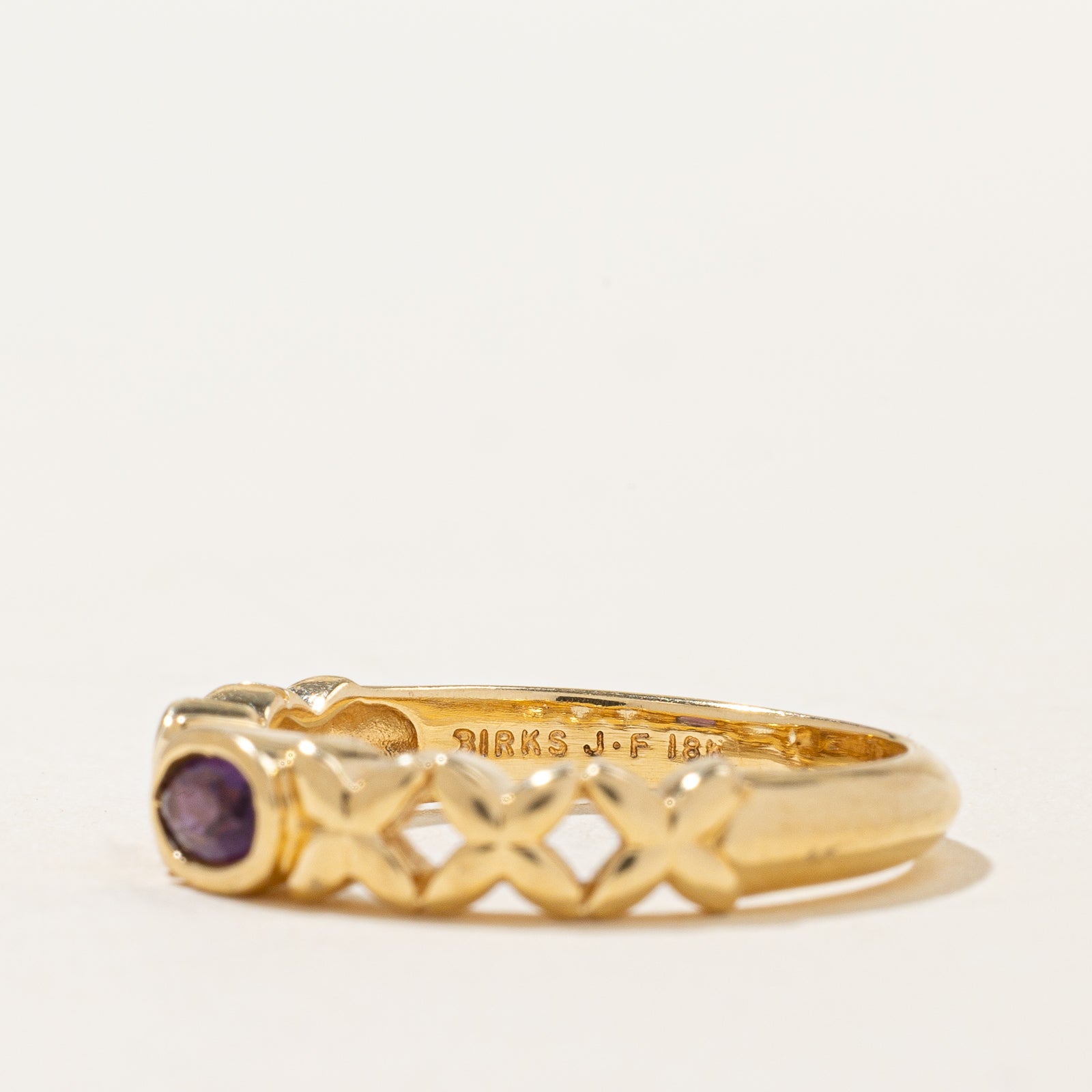 'Birks' Bezel Set Amethyst Ring | 0.15ct | SZ 7.5 |