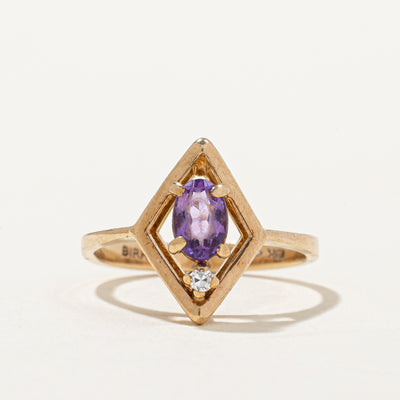 'Birks' Amethyst & Diamond Ring | 0.30ct, 0.015ct | SZ 5.25 |