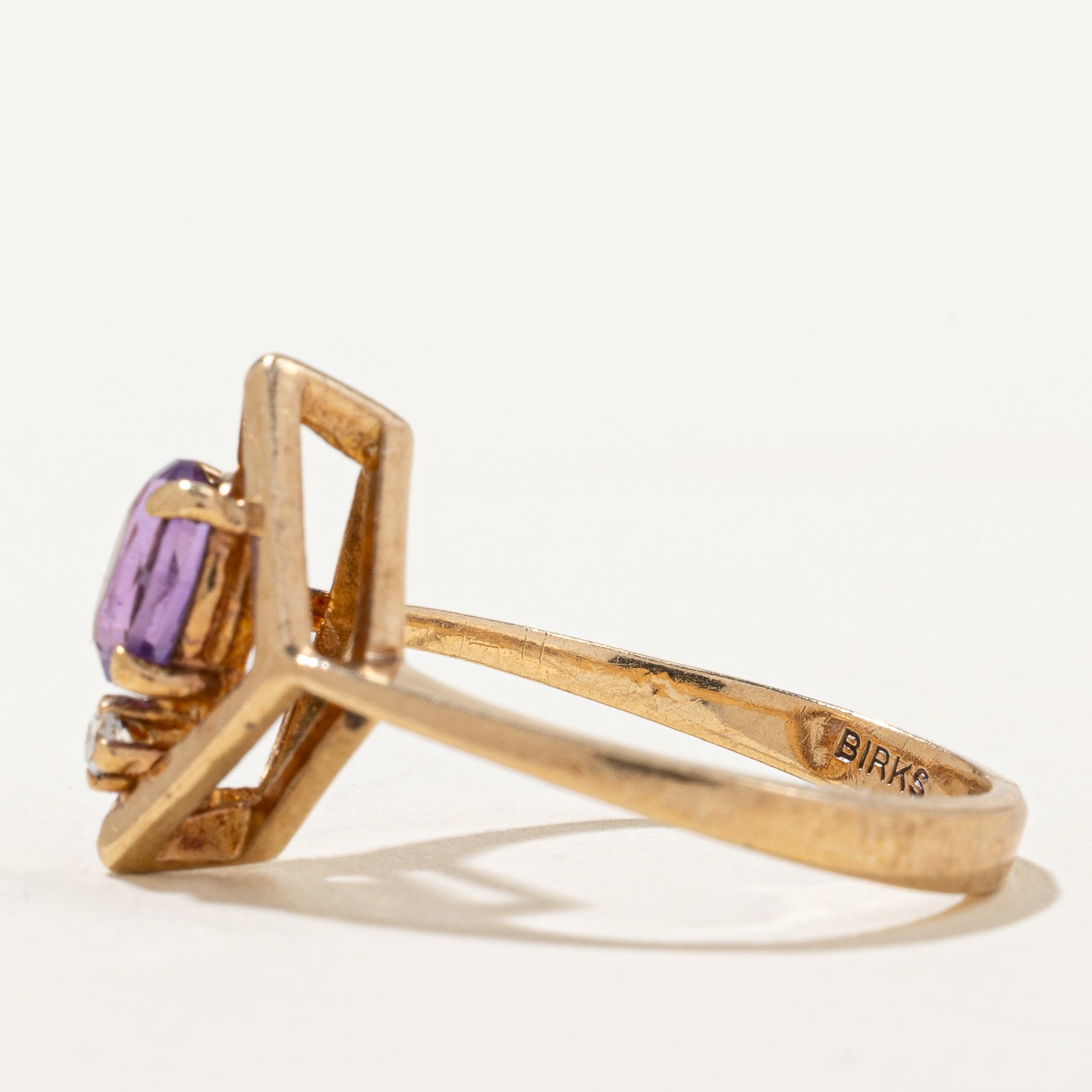'Birks' Amethyst & Diamond Ring | 0.30ct, 0.015ct | SZ 5.25 |