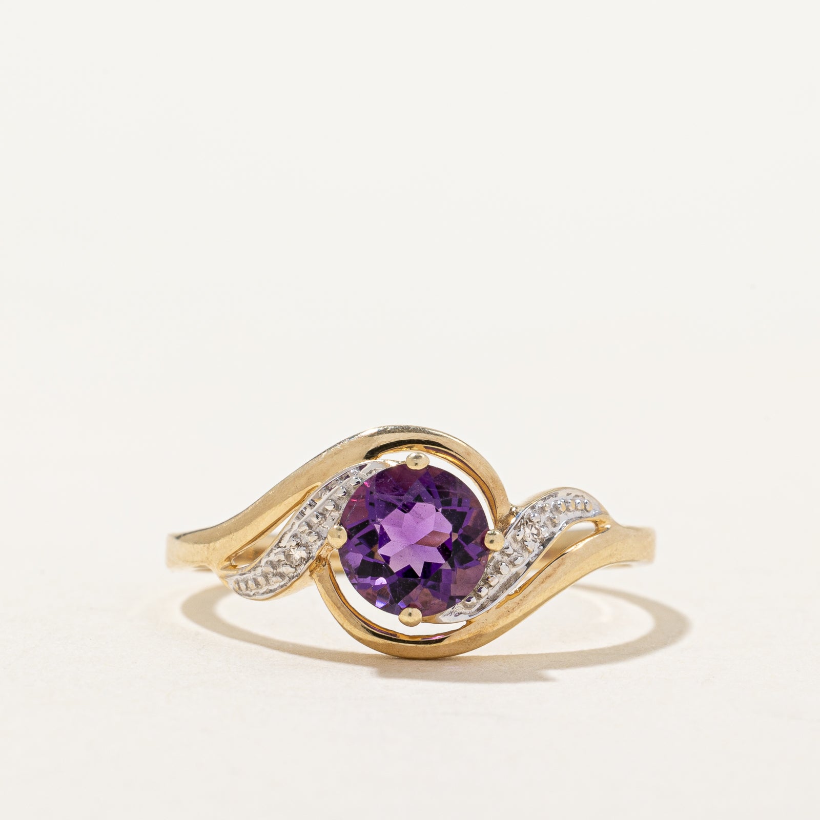 Amethyst & Diamond Bypass Ring | 0.70ct, 0.005ctw | SZ 8.5 |