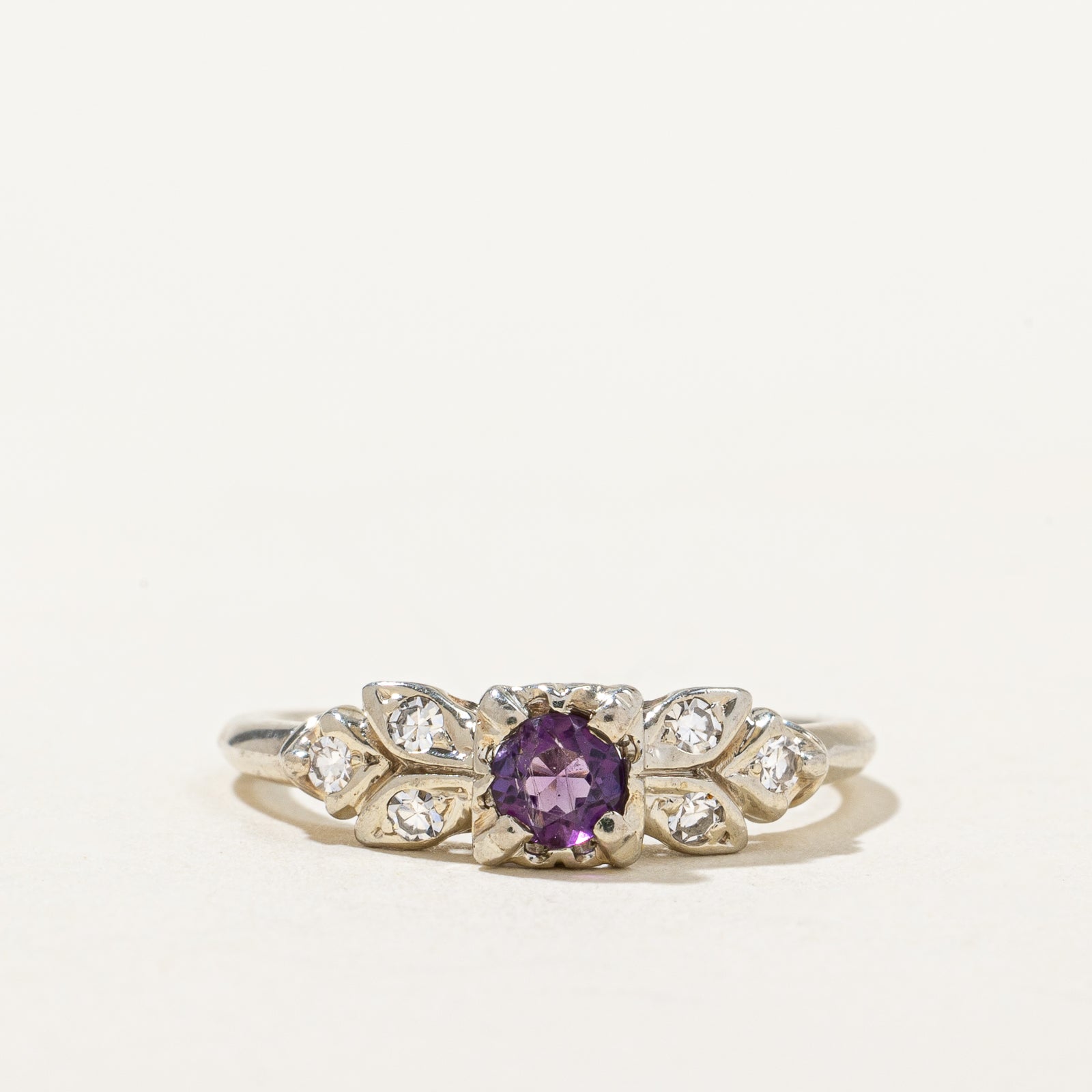 Amethyst & Diamond Ring | 0.18ct, 0.06ctw | SZ 5.75 |