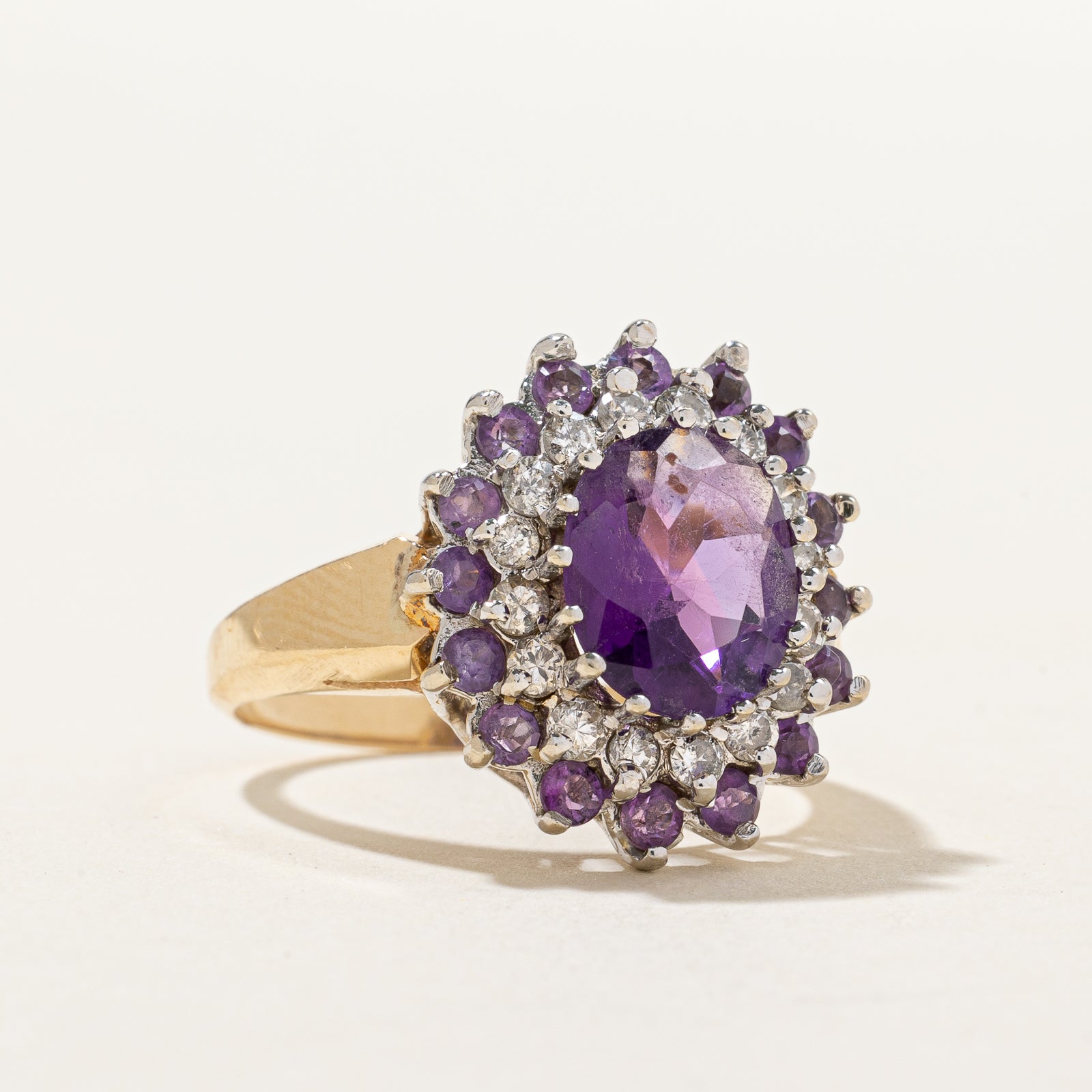 Amethyst & Diamond Halo Cocktail Ring | 2.50ct, 0.40ctw | SZ 9.25 |