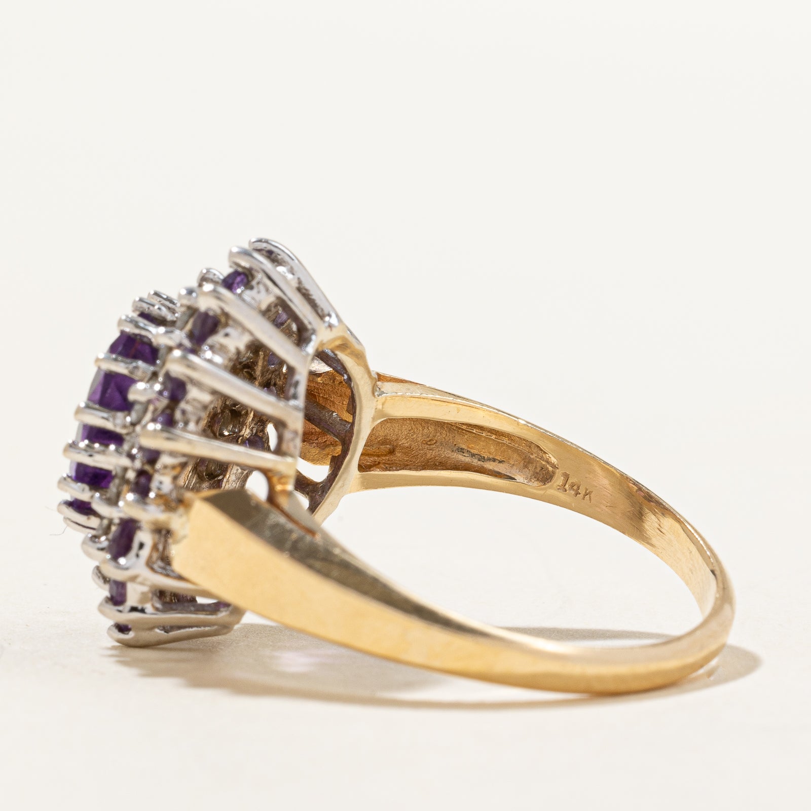 Amethyst & Diamond Halo Cocktail Ring | 2.50ct, 0.40ctw | SZ 9.25 |