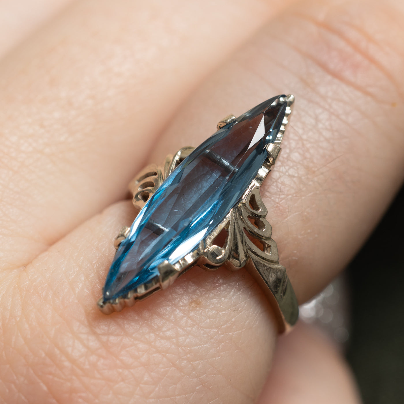 Synthetic Spinel Navette Ring | 3.00ct | SZ 6.25 |