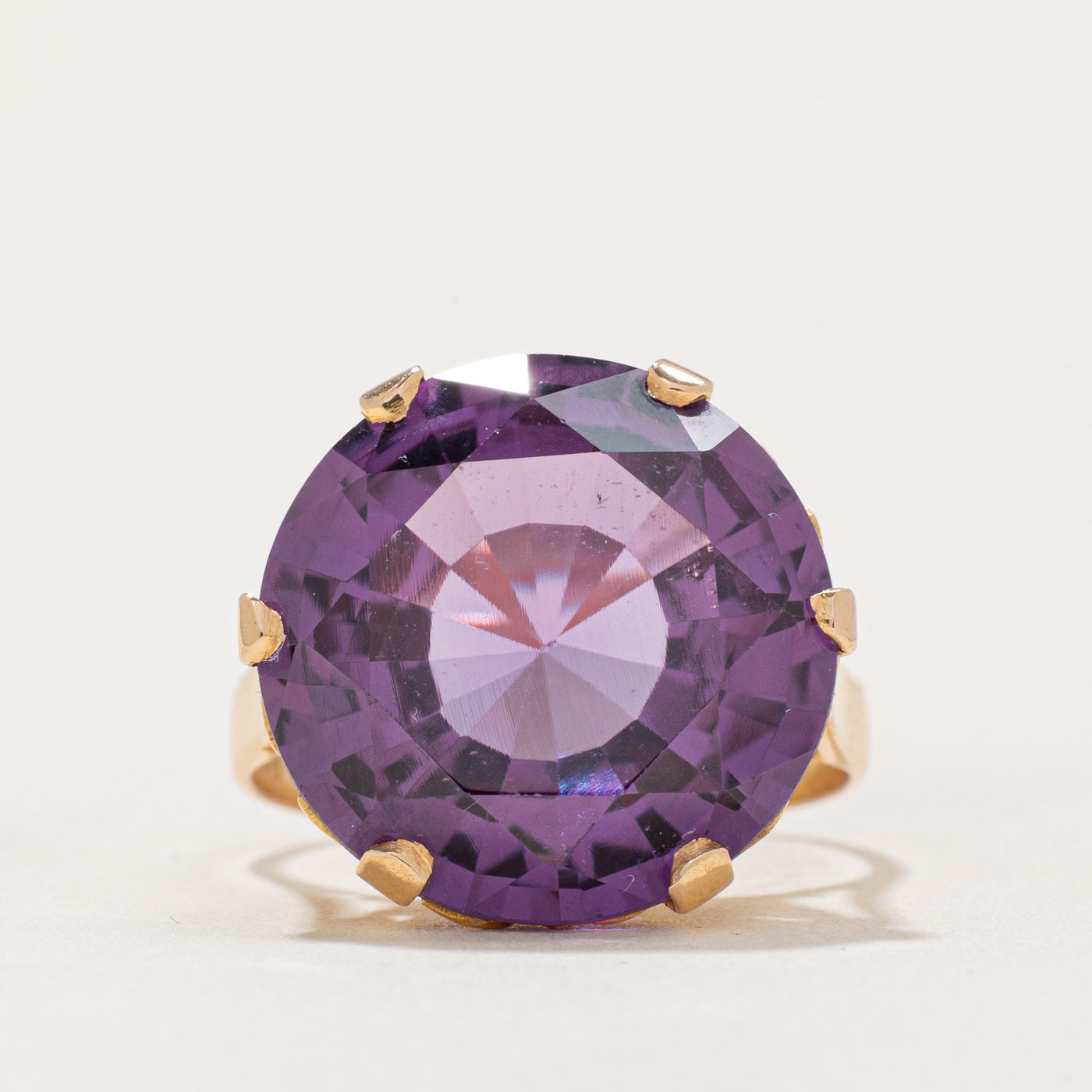 1996 Egypt Synthetic Purple Sapphire Ring | 12.00ct | SZ 5 |