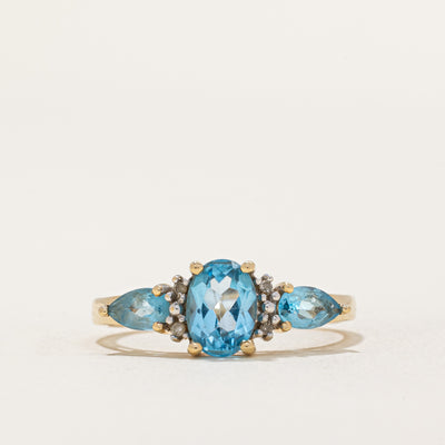 Mixed Cut Topaz & Diamond Ring | 1.24ctw, 0.02ctw | SZ 7 |