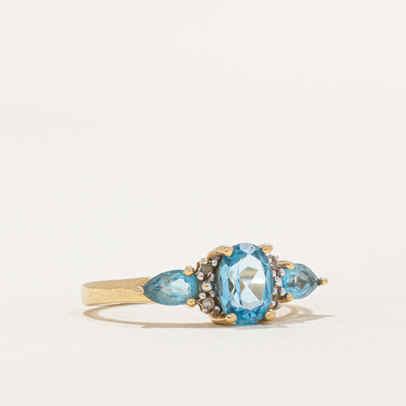 Mixed Cut Topaz & Diamond Ring | 1.24ctw, 0.02ctw | SZ 7 |