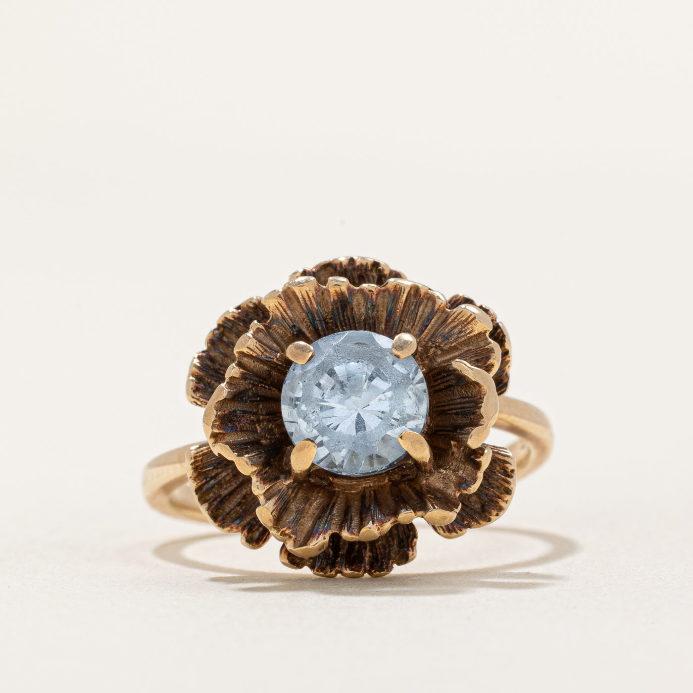 'Birks' Synthetic Spinel Flower Ring | 0.25ct | SZ 6.75 |